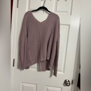 Charlotte Russe Medium Purple Open Back Sweater